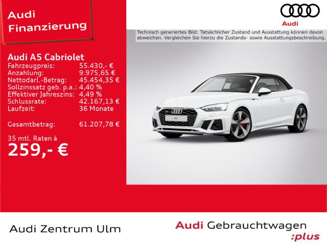 Audi A5  Cabriolet 40 TFSI qu 19 AHK HuD LEDER 5J.GAR.