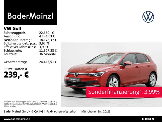 VW Golf  1.5 TSI DSG Style AHK Virtual ACC Navi LED